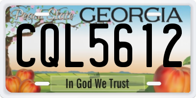 GA license plate CQL5612