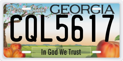 GA license plate CQL5617