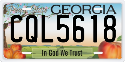 GA license plate CQL5618