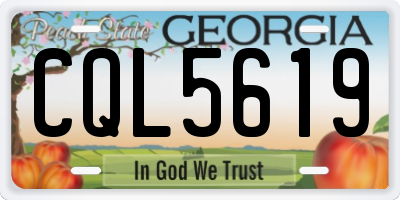 GA license plate CQL5619