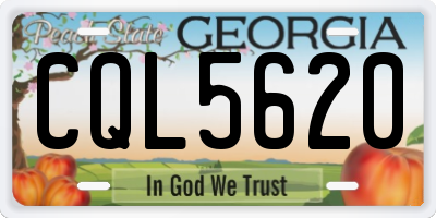 GA license plate CQL5620