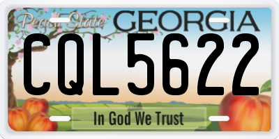 GA license plate CQL5622