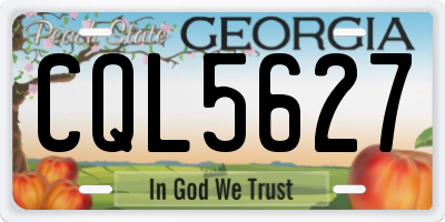GA license plate CQL5627