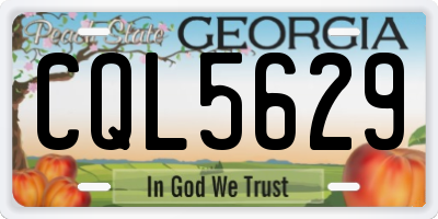 GA license plate CQL5629