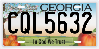 GA license plate CQL5632