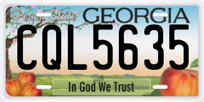 GA license plate CQL5635