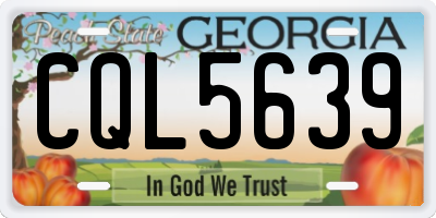 GA license plate CQL5639