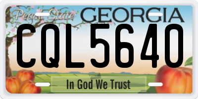 GA license plate CQL5640