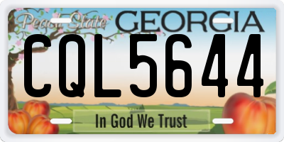 GA license plate CQL5644