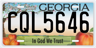 GA license plate CQL5646