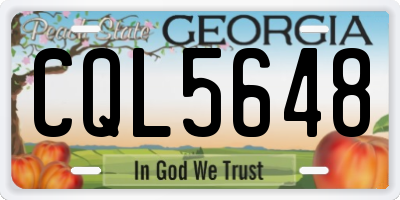GA license plate CQL5648