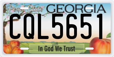 GA license plate CQL5651