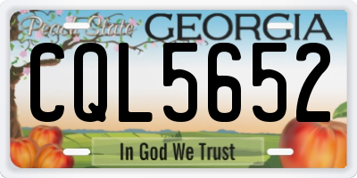 GA license plate CQL5652
