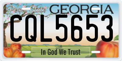 GA license plate CQL5653