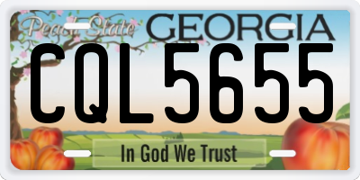 GA license plate CQL5655
