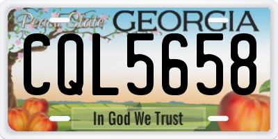 GA license plate CQL5658