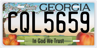 GA license plate CQL5659