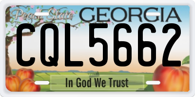 GA license plate CQL5662