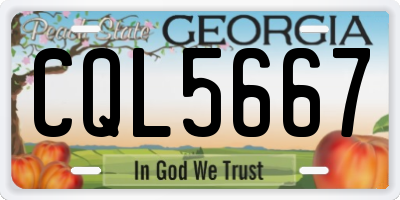 GA license plate CQL5667