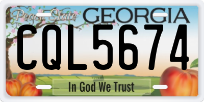 GA license plate CQL5674