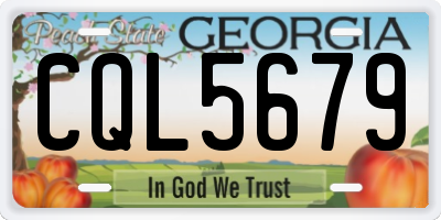 GA license plate CQL5679