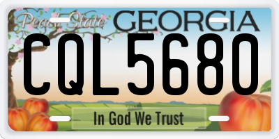 GA license plate CQL5680