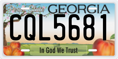 GA license plate CQL5681