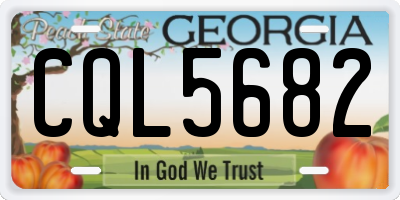 GA license plate CQL5682