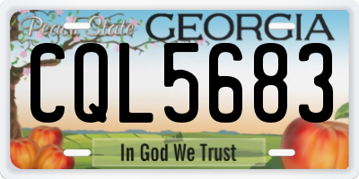 GA license plate CQL5683