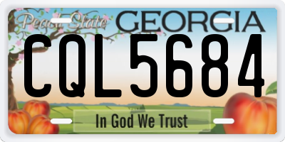 GA license plate CQL5684