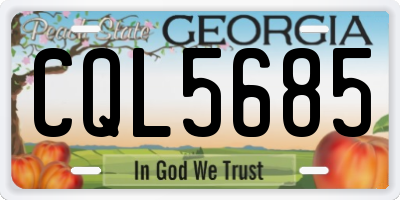GA license plate CQL5685