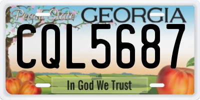 GA license plate CQL5687