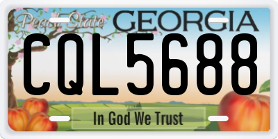 GA license plate CQL5688