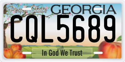 GA license plate CQL5689