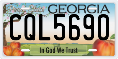 GA license plate CQL5690