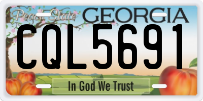 GA license plate CQL5691