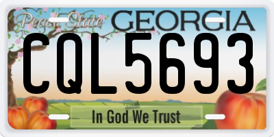 GA license plate CQL5693