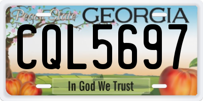 GA license plate CQL5697