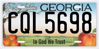 GA license plate CQL5698