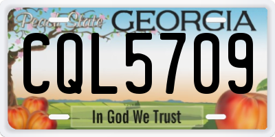 GA license plate CQL5709