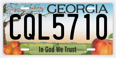GA license plate CQL5710