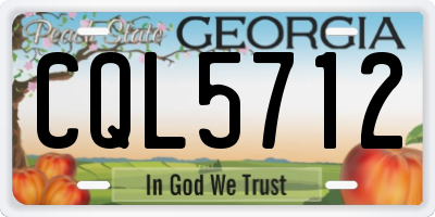 GA license plate CQL5712