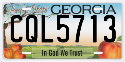 GA license plate CQL5713