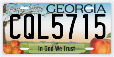 GA license plate CQL5715