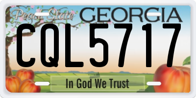 GA license plate CQL5717