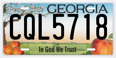 GA license plate CQL5718