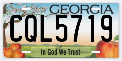 GA license plate CQL5719