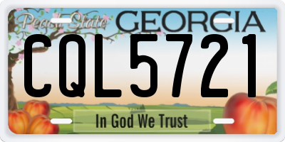 GA license plate CQL5721
