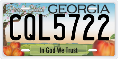 GA license plate CQL5722