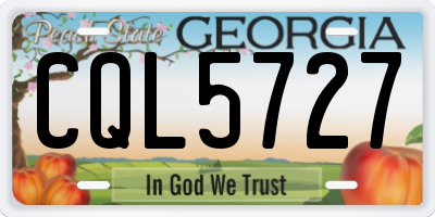 GA license plate CQL5727